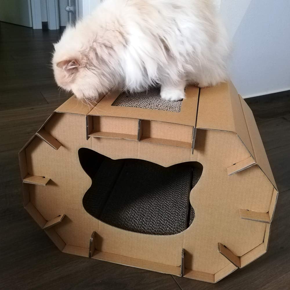 RASCADOR TIPO CASITA PARA GATO 2 EN 1