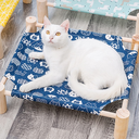 CATRE PARA MASCOTAS PEQUEÑAS AZUL CON CARITAS DE GATO