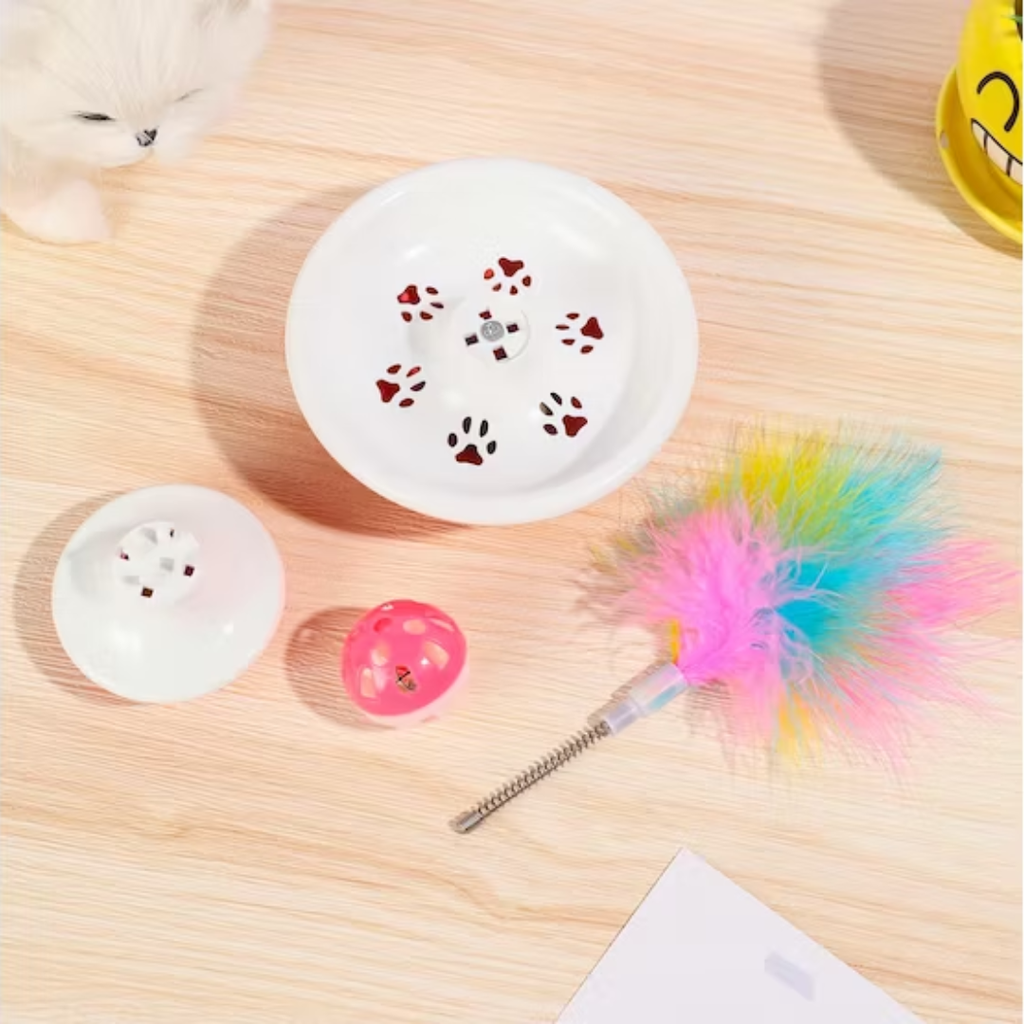JUGUETE PARA GATO PLATO CON PELOTITA