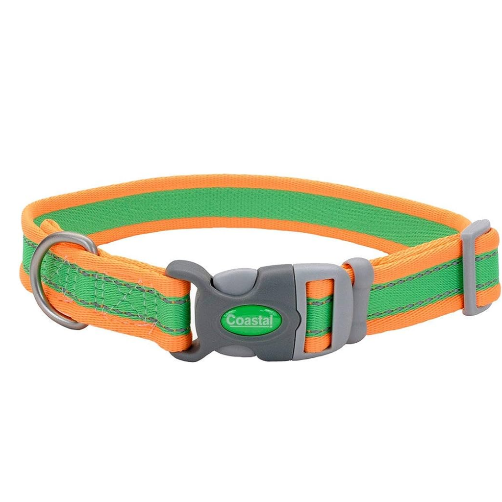 COASTAL COLLAR REFL LIME WITH ORA 
