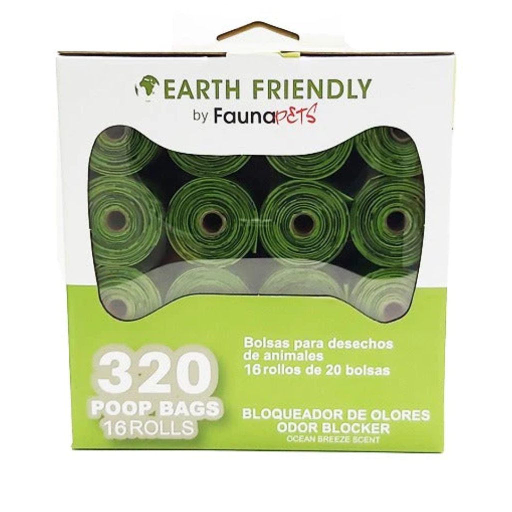 FAUNA PETS EARTH FRIENDLY POOP BAGS 16 ROLLOS