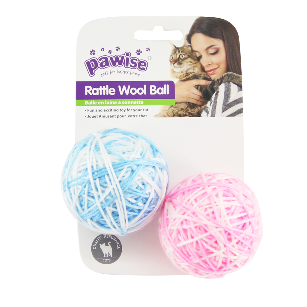 JUGUETE PARA GATO BOLA DE LANA 2PCS