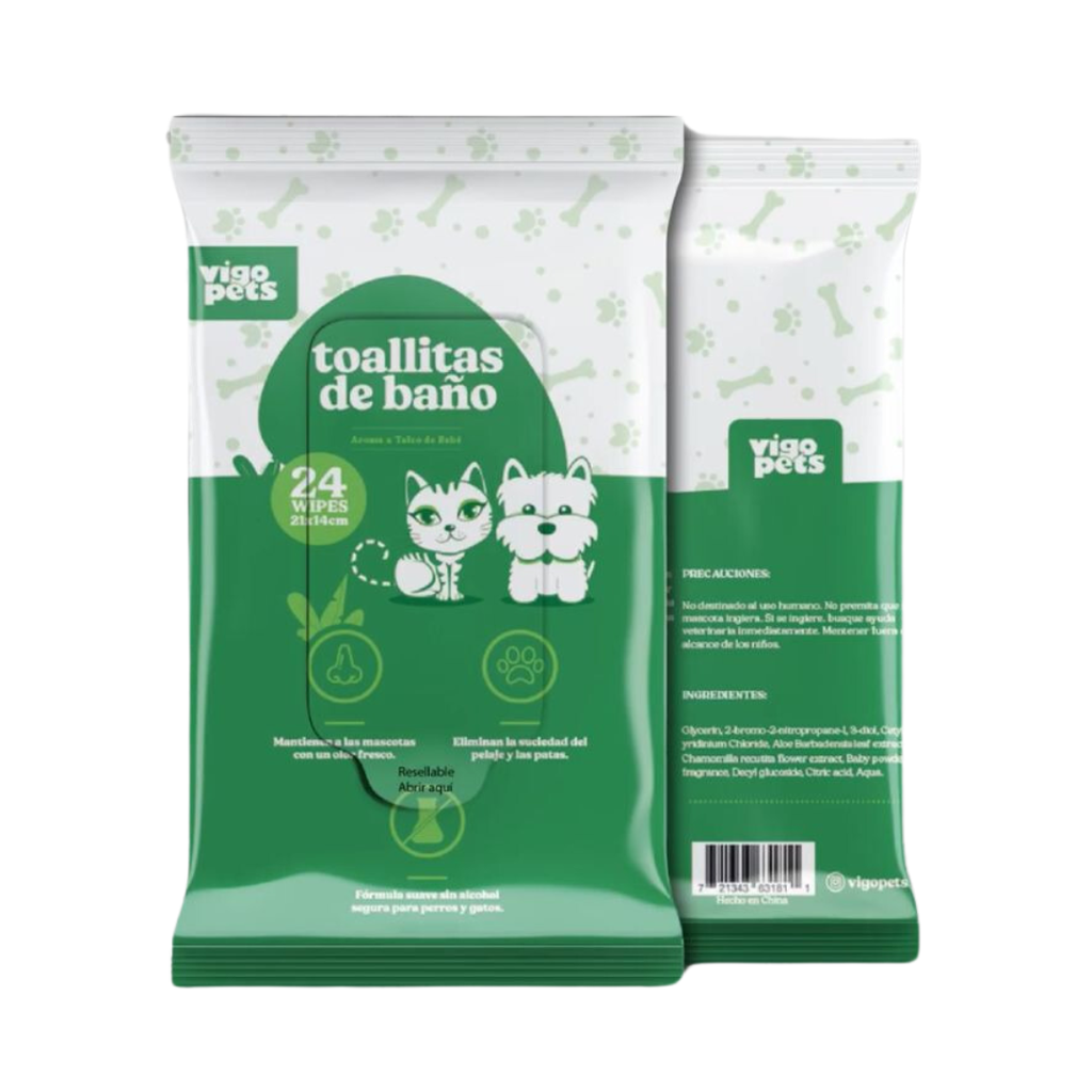 TOALLITAS DE BAÑO/ 24UND /FRAGANCIA TALCO DE BEBE