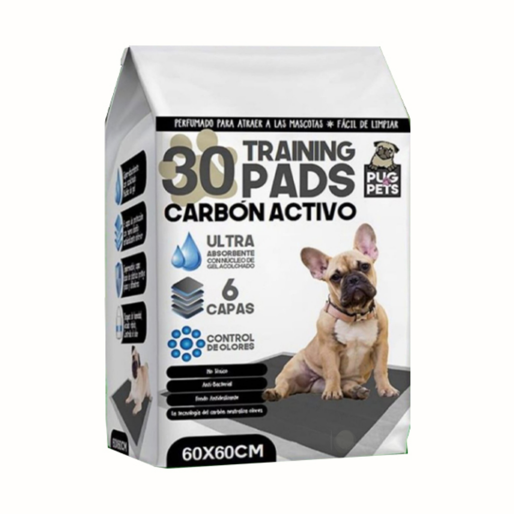 TRAINING PADS CON CARBON ACTIVO 60X60 PUG&PETS