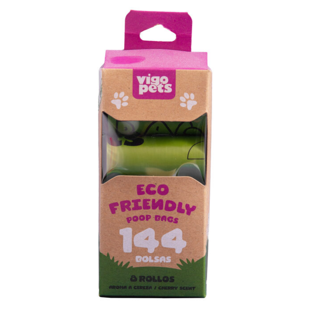 VIGOPETS POOPBAGS BIODEGRADABLE 8 ROLLOS CON OLOR