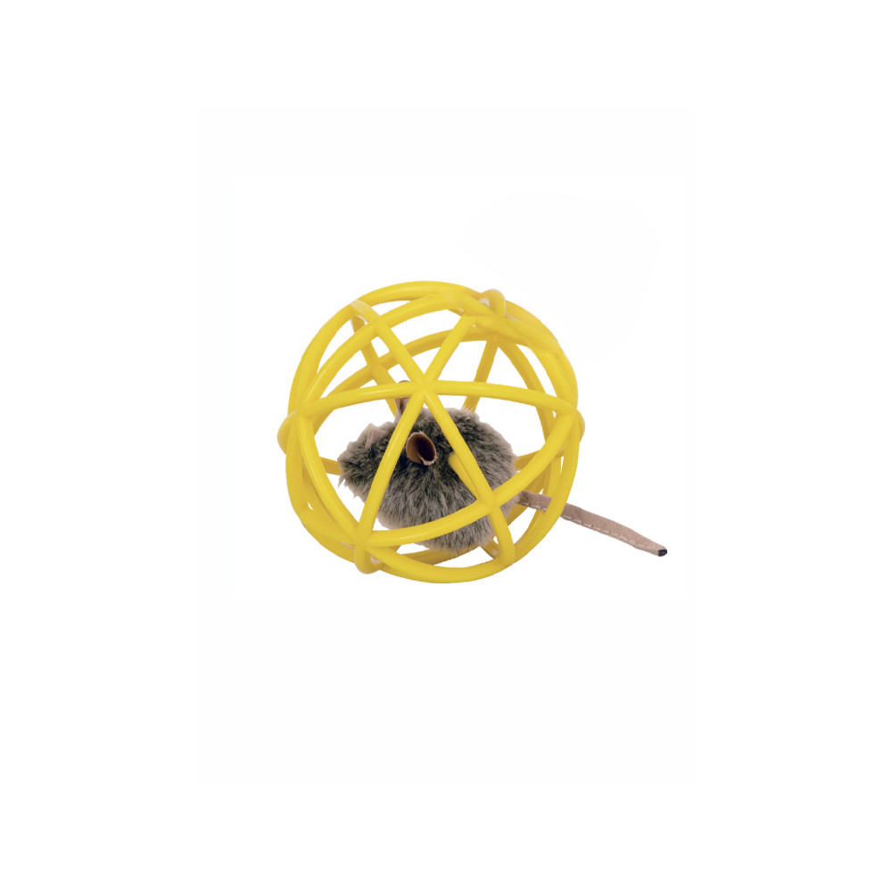 JUGUETE PARA GATO BOLA ENJAULADA CON SONIDO