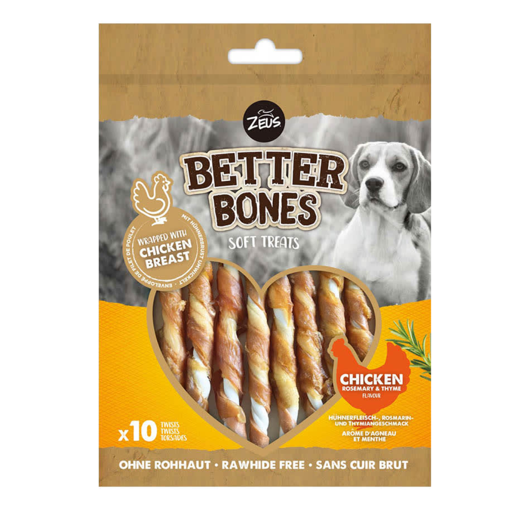 ZEUS BETTER BONES POLLO PALITO ENVUELTO CON POLLO TWIST 10PK 114GRS