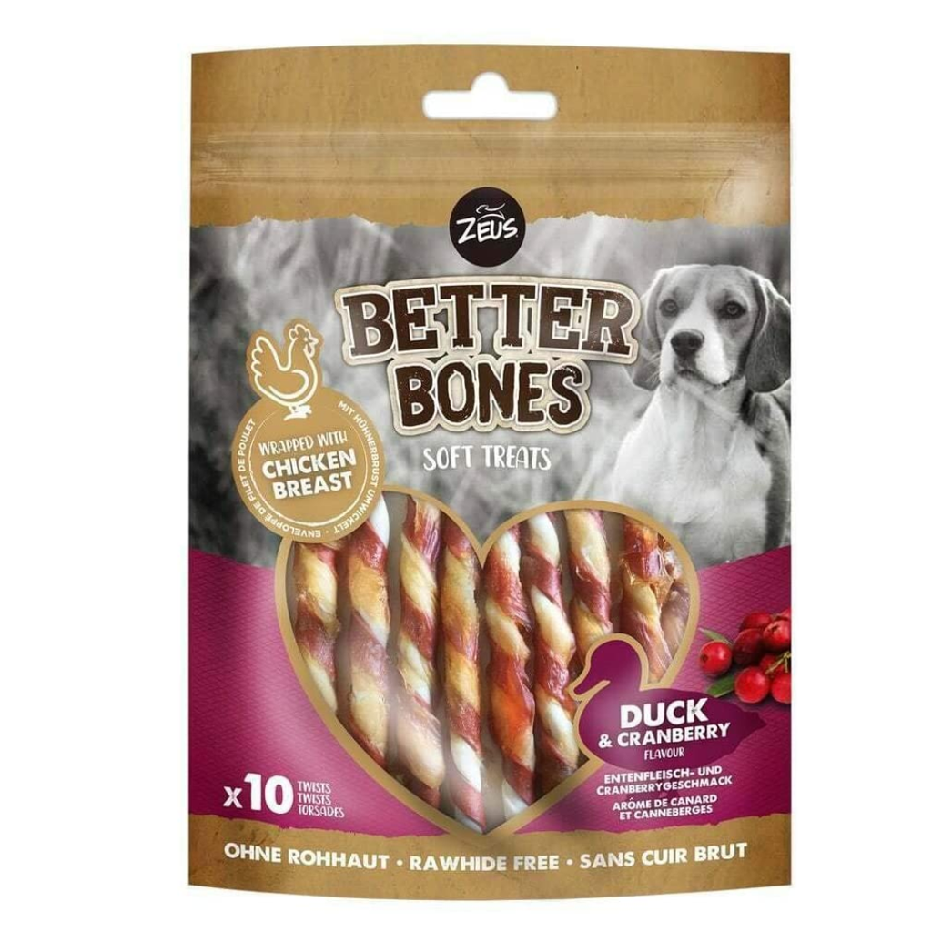 ZEUS BETTER BONES PATO PEQUEÑO HUESO ENVUELTO CON PATO TWIST 10PK 114GRS