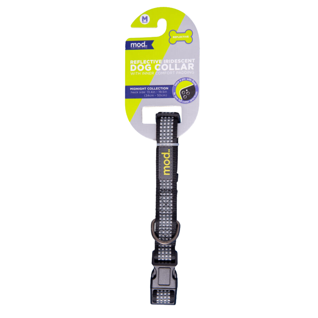 COLLAR REFLECTIVO MOD NEGRO NEON M
