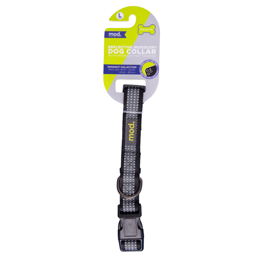 COLLAR REFLECTIVO MOD NEGRO NEON L