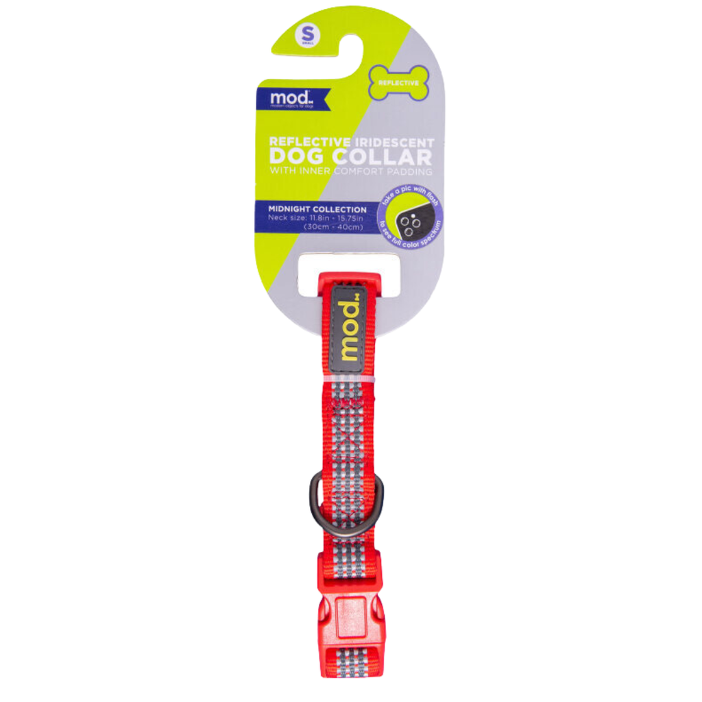 COLLAR REFLECTIVO MOD ROJO NEON S