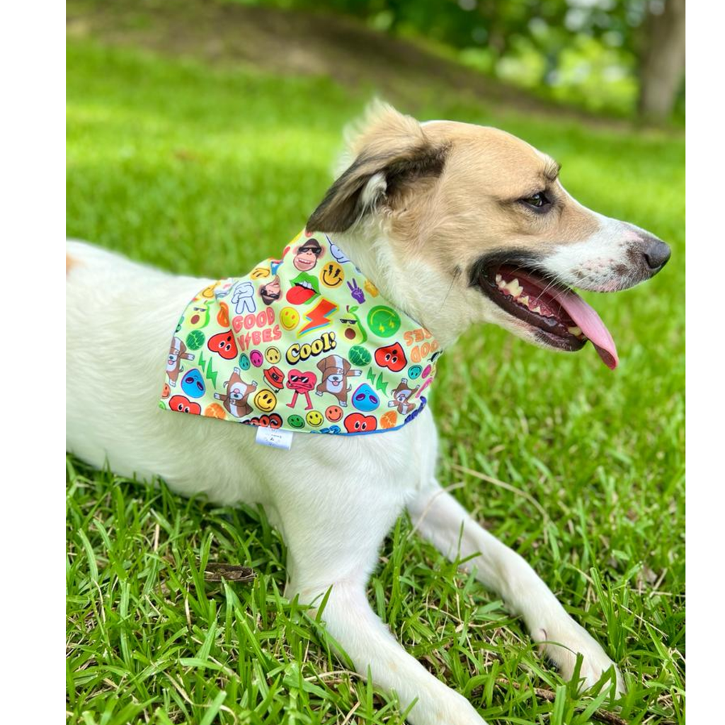 BANDANA GOOD VIBES AMARILLO TAMAÑO XS