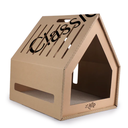 CASITA DE CARTON CON RASCADOR PARA GATO